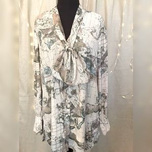 Melissa McCarthy Seven7 Astrology Print Blouse